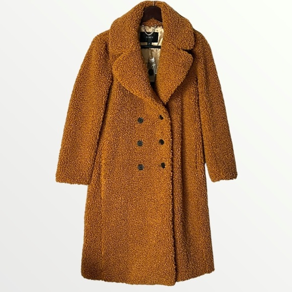 J. Crew Coat Double Breasted Teddy Sherpa Topcoat Jacket Sz SP - Picture 5 of 11